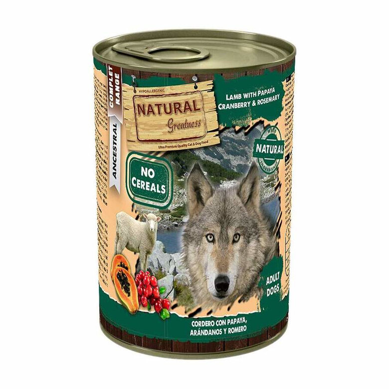 Natural Greatness Cordeiro com Papaia lata para cães, , large image number null