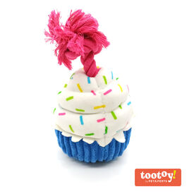Tootoy! Comfort Birthday Cupcake Cuddler peluche com som para cães