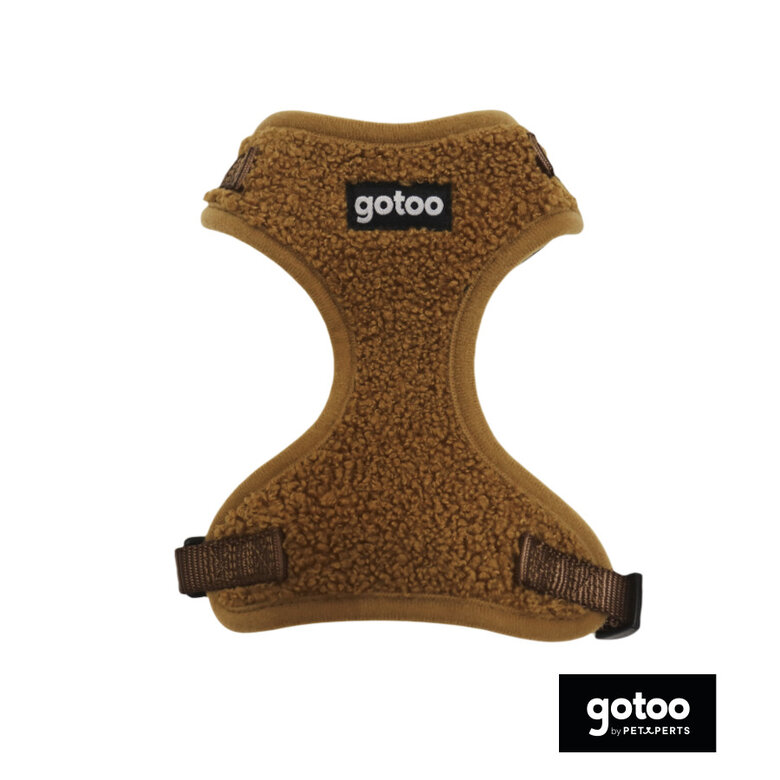Gotoo Peitoral ajustável teddy castanho para cães,  Imagem número 2 Gotoo Peitoral ajustável teddy castanho para cães, , large Imagem número 2