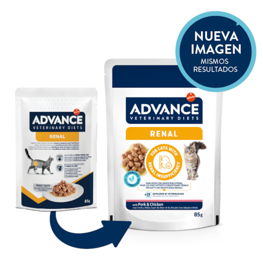 85 g Advance Renal Frango e Porco saqueta para gatos, , large Imagem n&uacute;mero 2
