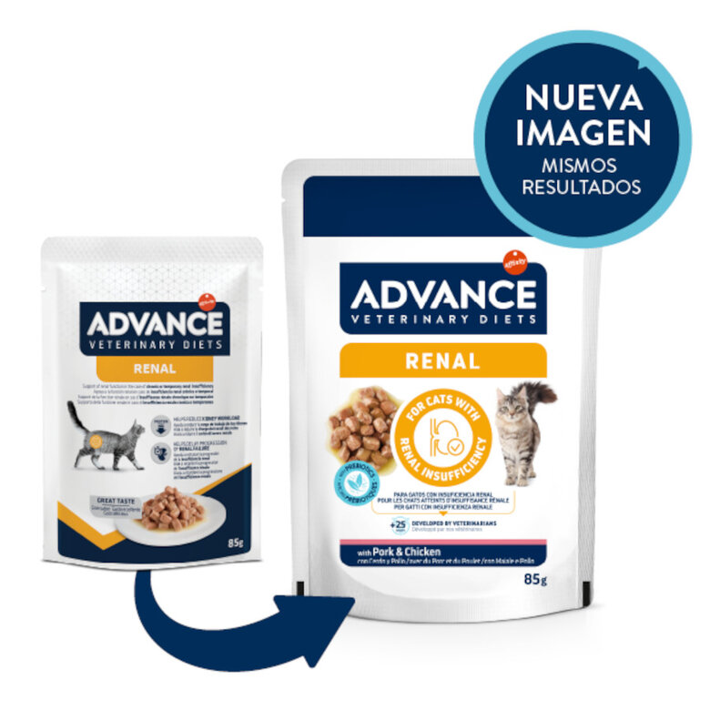85 g Advance Renal Frango e Porco saqueta para gatos,  Imagem número 2 85 g Advance Renal Frango e Porco saqueta para gatos, , large Imagem número 2