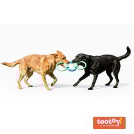 Tootoy! Pull Mordedor de borracha com tr&ecirc;s n&oacute;s para c&atilde;es