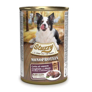 Stuzzy Monoprotein Javali e Amora lata para cães