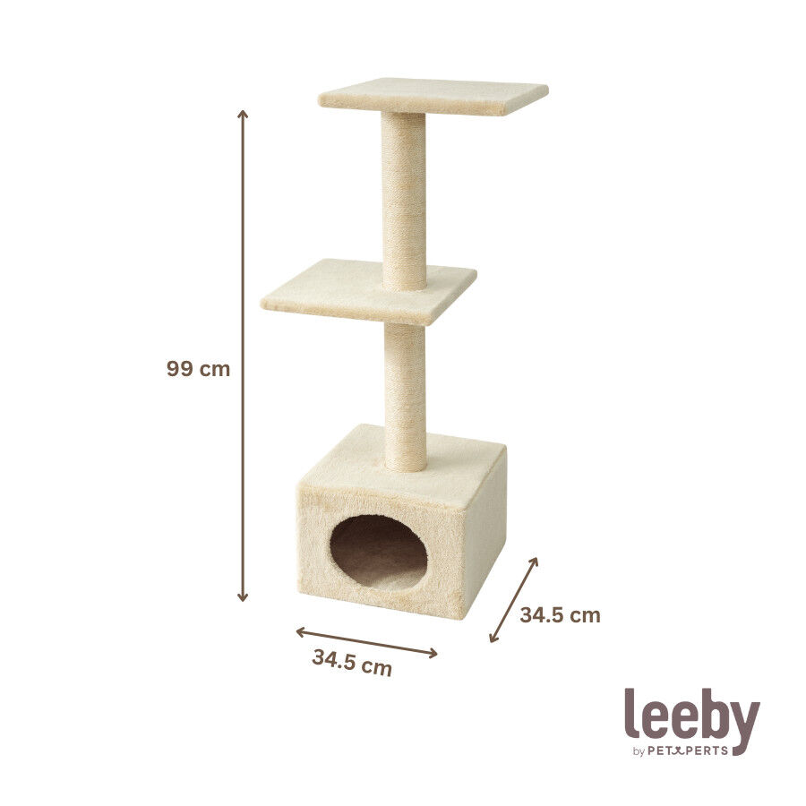 Leeby Colette torre arranhadora com cama nido bege para gatos, , large Imagem n&uacute;mero 4