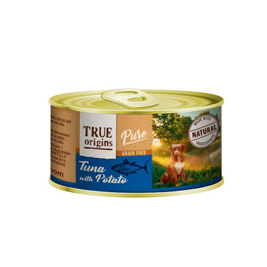 True Origins Pure Atum e batata em lata para cães