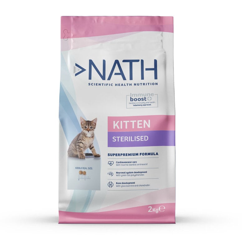 2 kg Nath Kitten Sterilized Frango e Arroz ração para gatos,  Imagem número 1 2 kg Nath Kitten Sterilized Frango e Arroz ração para gatos, , large Imagem número 1