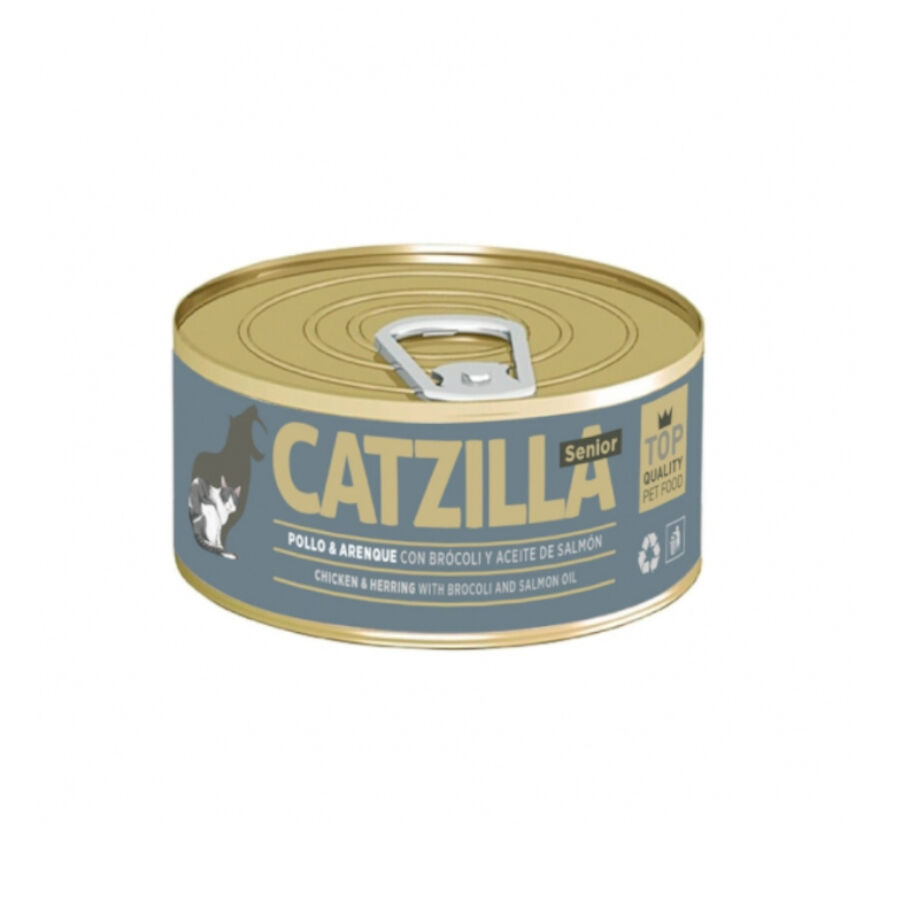100 g Catzilla Frango com Arenque Senior lata para gatos, , large Imagem n&uacute;mero 1