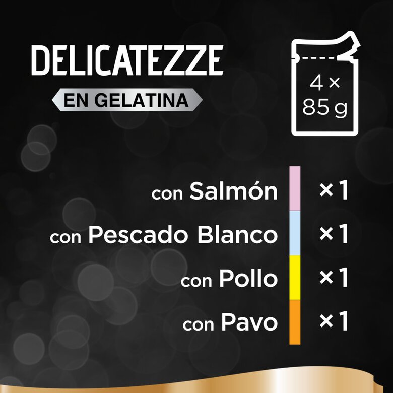 4 saquetas x 85 g Sheba Delicatezze Seleção Mista em Gelatina Saquetas para gatos - Multipack,  Imagem número 2 4 saquetas x 85 g Sheba Delicatezze Seleção Mista em Gelatina Saquetas para gatos - Multipack, , large Imagem número 2