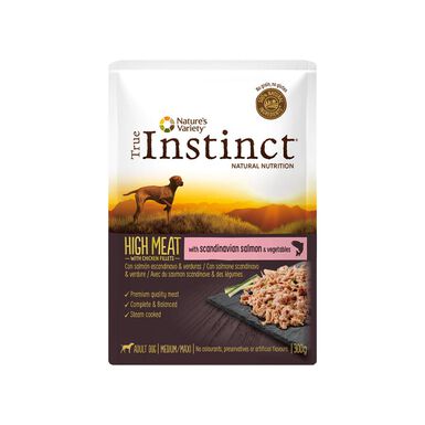 Saqueta True Instinct High Meat 300g Comida h&uacute;mida para c&atilde;o