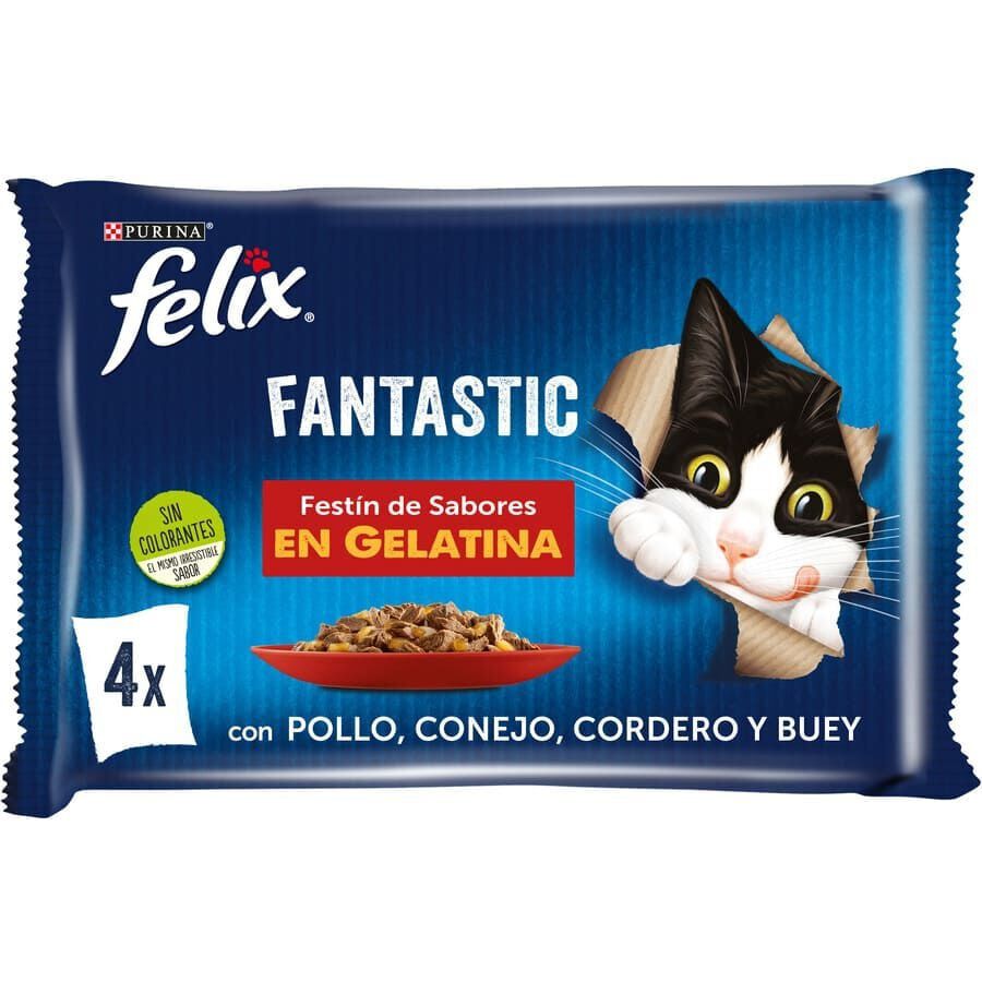 4 saquetas x 85 g Felix Sele&ccedil;&atilde;o de carnes em gelatina - Multipack, , large Imagem n&uacute;mero 1