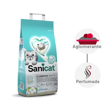 Sanicat Cotton Fresh Areia Branca Aglomerante para gatos