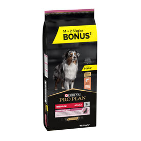 16.5 kg (14 + 2.5 kg grátis!) Pro Plan Adult Medium Sensitive Skin Salmão ração para cães