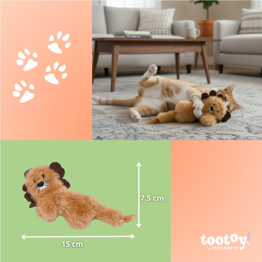Tootoy! Interactive & Stimulate Le&atilde;o de peluche com catnip para gato, , large Imagem n&uacute;mero 5