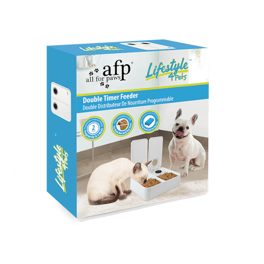 All For Paws Liftstyle4Pets Comedouro Autom&aacute;tico Duplo para c&atilde;es e gatos, , large Imagem n&uacute;mero 1