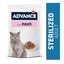 12 saquetas x 85 g (9 + 3 gratis!) Advance Adult Sterilized Peru Saqueta em Molho para gatos, , large Indicador imagem número 2