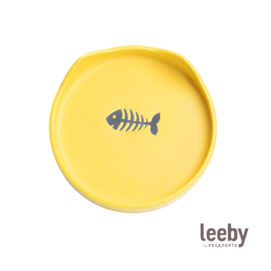 Leeby Comedouro de Cer&acirc;mica Amarelo com Orelhinhas para gatos, , large Imagem n&uacute;mero 2