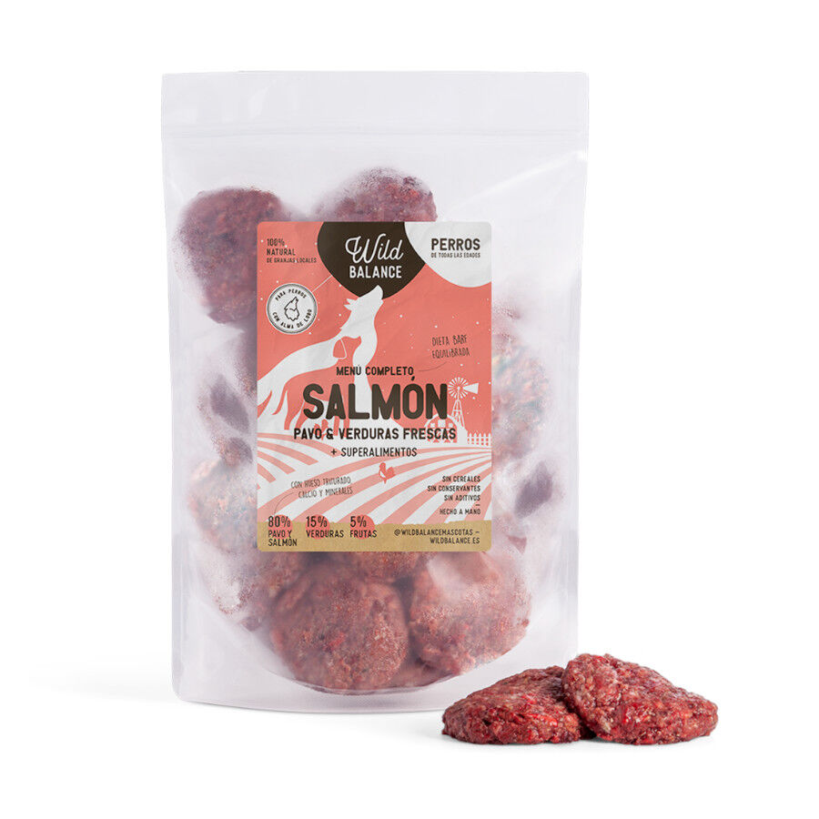 1 kg Wild Balance BARF Salm&atilde;o com Legumes Frescos alimenta&ccedil;&atilde;o natural congelada para c&atilde;es, , large Imagem n&uacute;mero 1