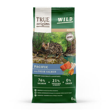 True Origins Wild Adult Pacific Salmão ração para gatos