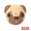 Tootoy! Chew Pug Mordedor de látex com som para cães, , large Indicador imagem número 1