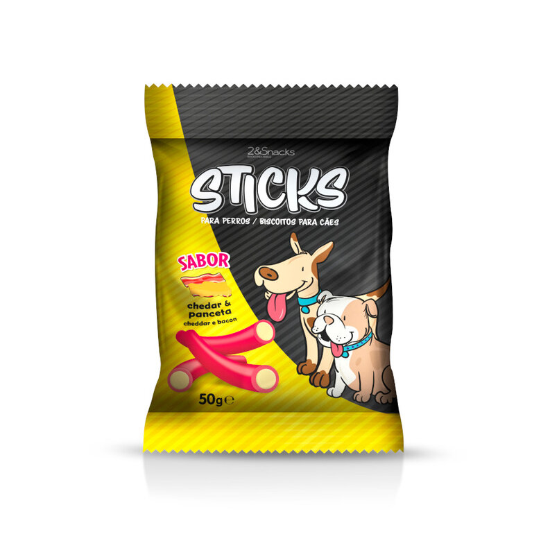 50 g 2eSnacks Sticks de Cheddare Bacon para cães,  Imagem número 1 50 g 2eSnacks Sticks de Cheddare Bacon para cães, , large Imagem número 1