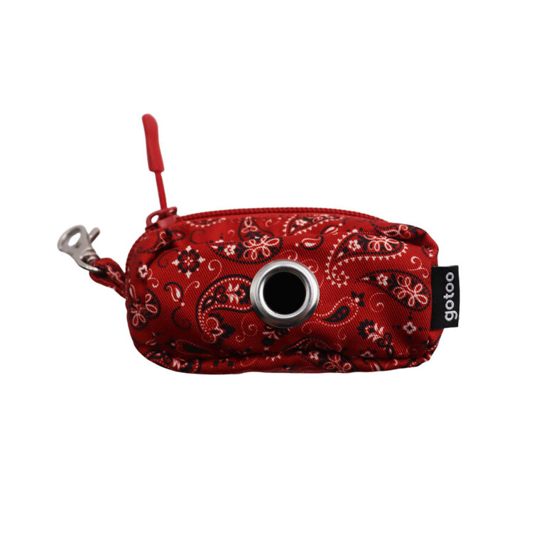 Gotoo Porta saco vermelho estampado caxemira para cães,  Imagem número 1 Gotoo Porta saco vermelho estampado caxemira para cães, , large Imagem número 1