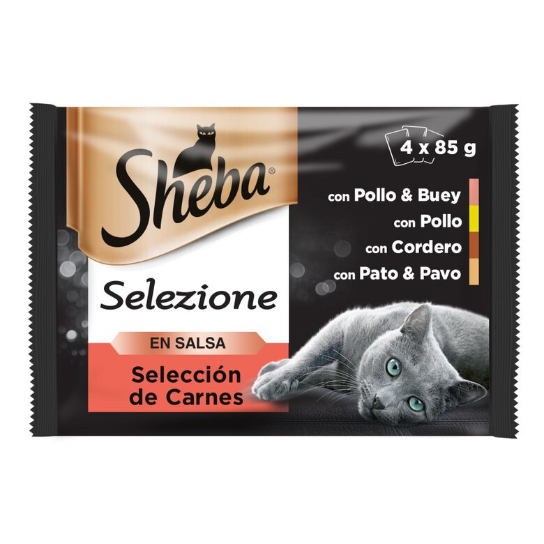 4 saquetas x 85 g Sheba Selezione Carnes em Molho Saquetas para gatos - Multipack,  Imagem número 1 4 saquetas x 85 g Sheba Selezione Carnes em Molho Saquetas para gatos - Multipack, , large Imagem número 1