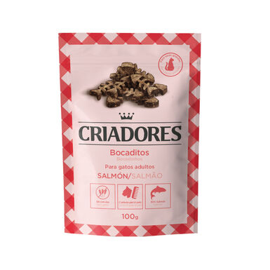 Criadores Snacks de Salmão para gatos de raças grandes