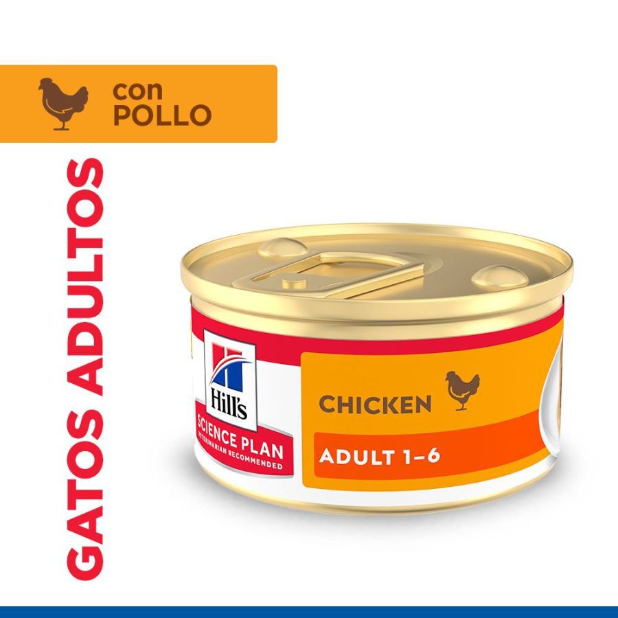 85 g Hill's Science Plan Adult Comida h&uacute;mida Mousse de Frango em lata para gatos, , large Imagem n&uacute;mero 2
