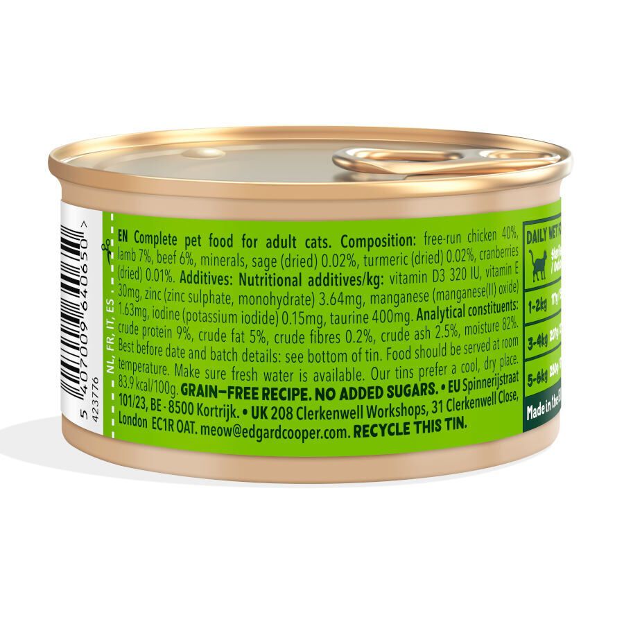 85 g Edgard & Cooper Adult Alimento h&uacute;mido de cordeiro e frango em lata para gatos, , large Imagem n&uacute;mero 6