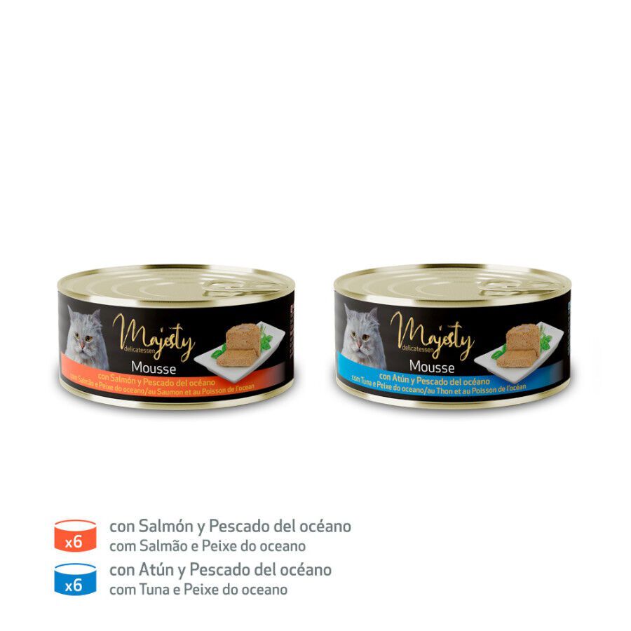 12 latas x 85 g Majesty Adult Mousse de Peixe lata para gatos - Pack, , large Imagem n&uacute;mero 2