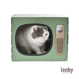 Leeby Tommy TV cama nido com arranhador de cartão para gatos