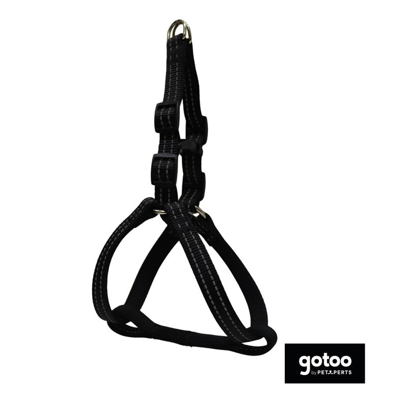 Gotoo Peitoral preto de nylon refletor para cães,  Imagem número 2 Gotoo Peitoral preto de nylon refletor para cães, , large Imagem número 2