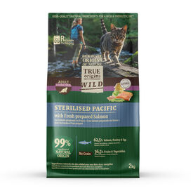 True Origins Wild Esterilizado Pacific Salmão ração para gatos