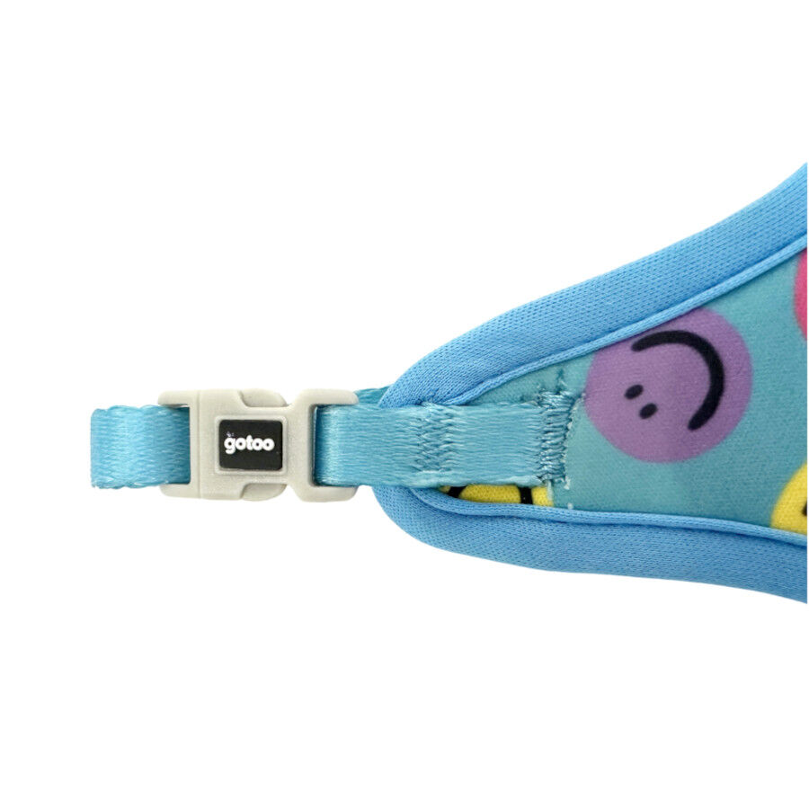 Gotoo Trela e peitoral estampado smile azul para gatos, , large Imagem n&uacute;mero 4