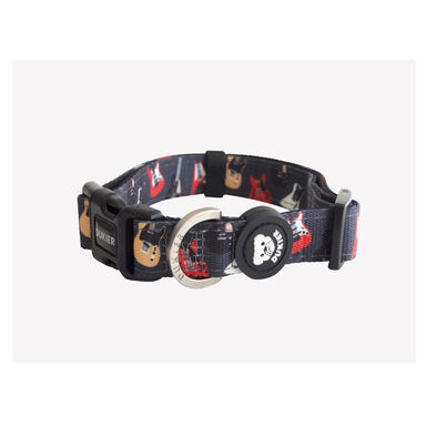 Dukier Coleira com estampado roqueiro para cães