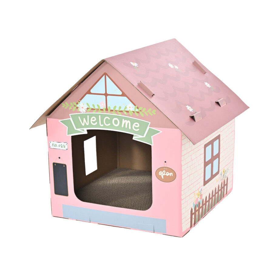 Leeby Hattie casota arranhadora de cart&atilde;o cor-de-rosa para gatos, , large Imagem n&uacute;mero 1