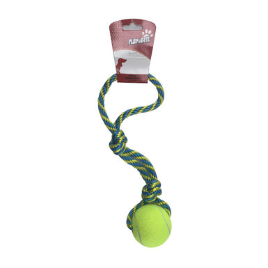 Play&Bite bola de ténis com corda para cães