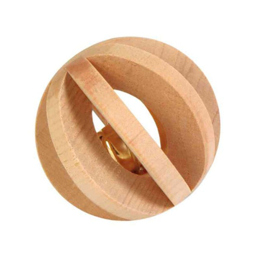 6 cm Trixie Bola de Madeira com Cascavel brinquedo  para roedores, , large Imagem n&uacute;mero 1