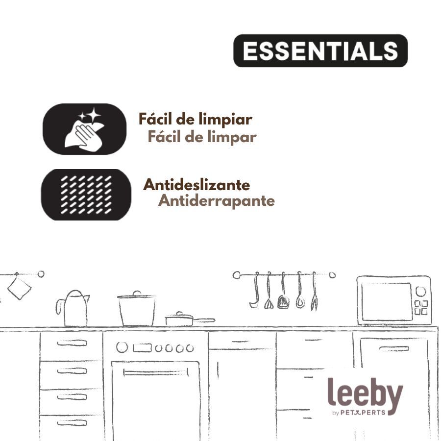 Leeby Comedouro Taupe Antiderrapante para gatos, , large Imagem n&uacute;mero 5