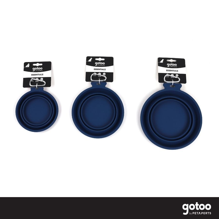 Gotoo Comedouro Dobr&aacute;vel e Port&aacute;til em Silicone Azul para c&atilde;es e gatos, , large Imagem n&uacute;mero 6