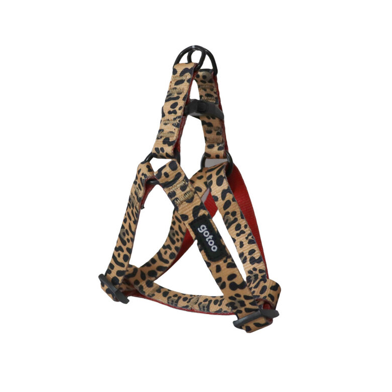 Gotoo Peitoral estampado leopardo castanha para cães,  Imagem número 1 Gotoo Peitoral estampado leopardo castanha para cães, , large Imagem número 1