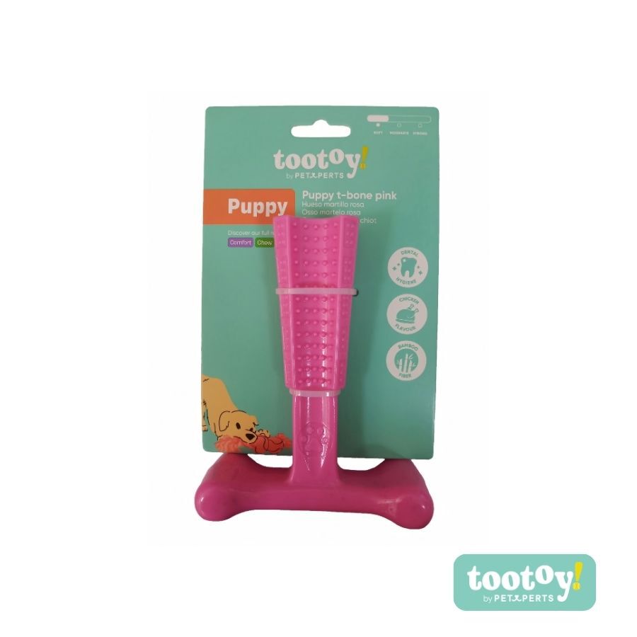 Tootoy! Puppy Mordedor Osso em T Rosa para cachorros, , large Imagem n&uacute;mero 6