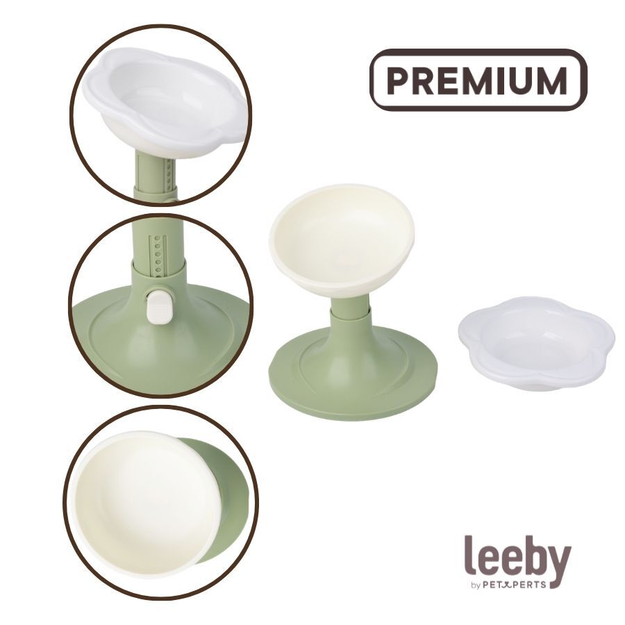 Leeby Comedouro Elevado Inclinado em Cer&acirc;mica Estilo Flor para gatos, , large Imagem n&uacute;mero 3