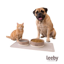 Leeby Tapete Antiderrapante para Comedouros de c&atilde;es e gatos