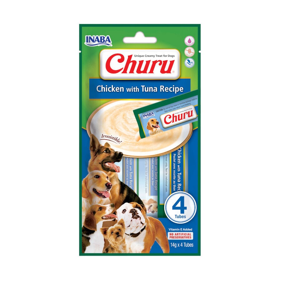 4 saquetas x 14 g Churu Snack Cremoso Receita de Frango com Atum para c&atilde;es, , large Imagem n&uacute;mero 1