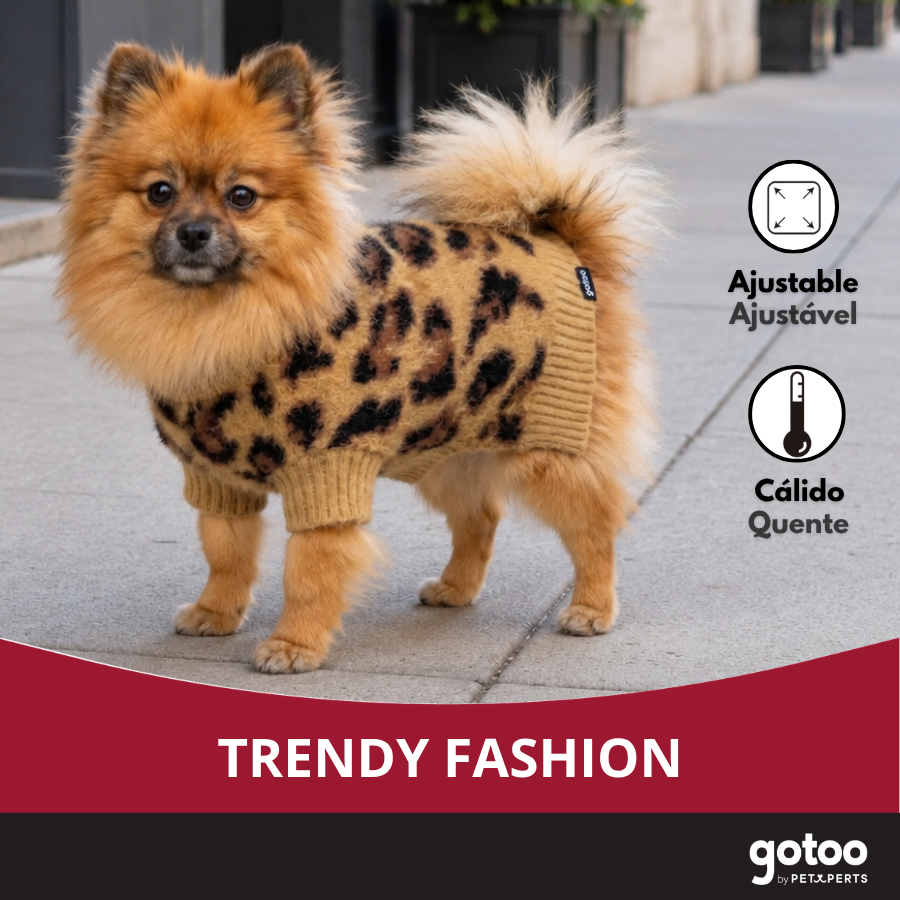 Gotoo Camisola de Malha com Padr&atilde;o Leopardo para c&atilde;es, , large Imagem n&uacute;mero 6