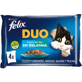 Felix Fantastic Duo Delicious Peixe em gelatina para gatos