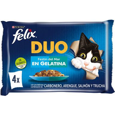Felix Fantastic Duo Delicious Peixe em gelatina para gatos