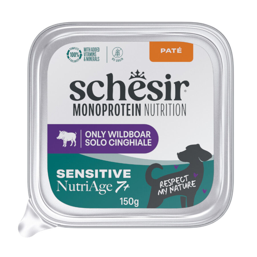 Schesir Monoprotein Comida h&uacute;mida de javali Pat&ecirc; em terrina para c&atilde;es, , large Imagem n&uacute;mero 1