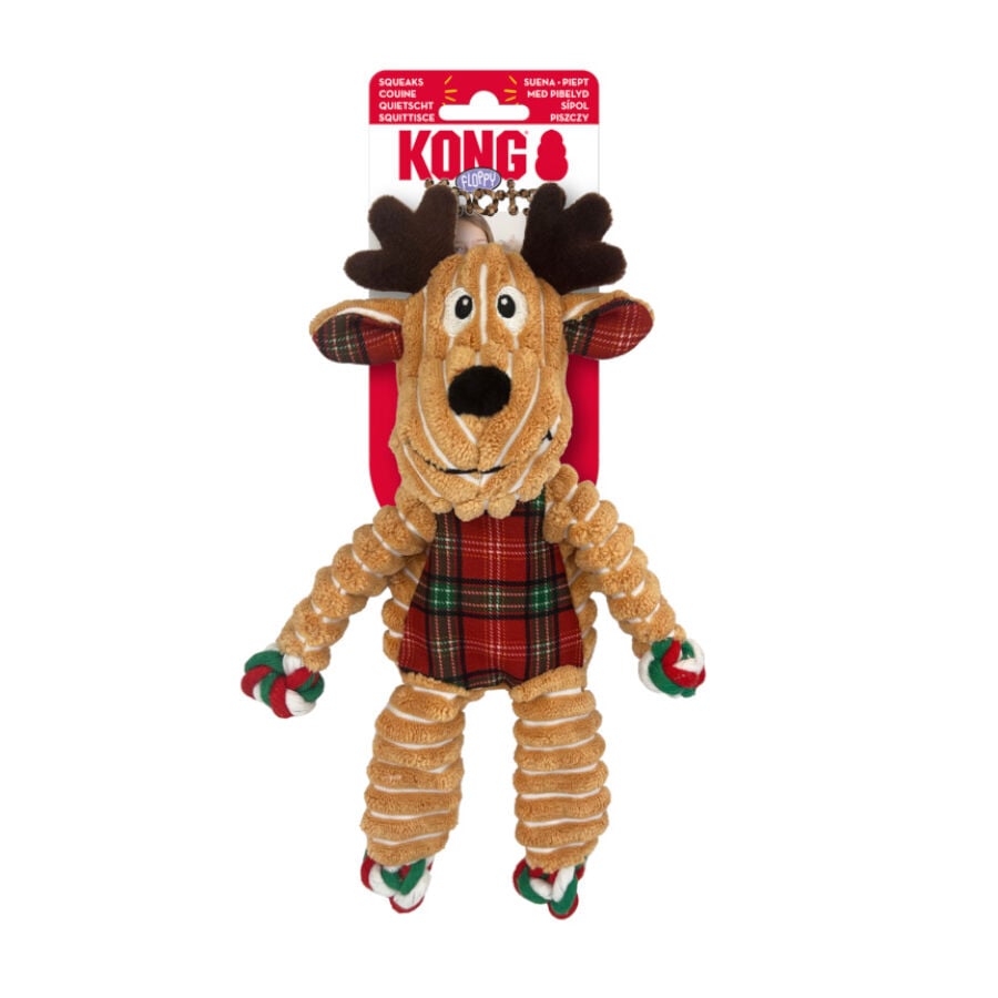 Kong Holiday Floppy Knots Rena de peluche para c&atilde;es, , large Imagem n&uacute;mero 2